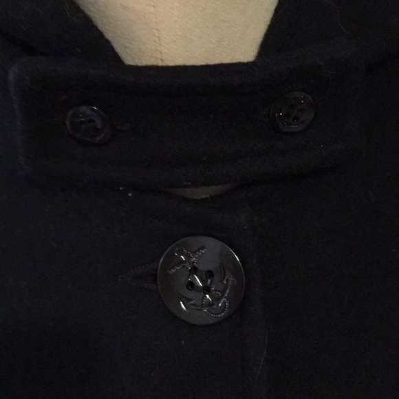 Wool blend Navy cape - Picture 2 of 6